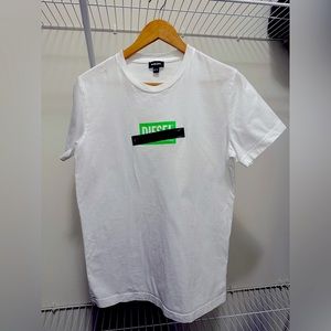 Diesel, M, white tee with latex texture